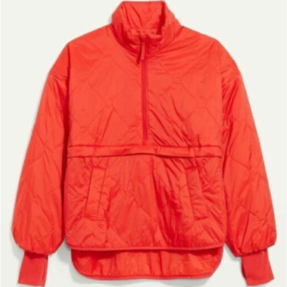 Packable Half-Zip Water-Resistant Quilted Jacket XL